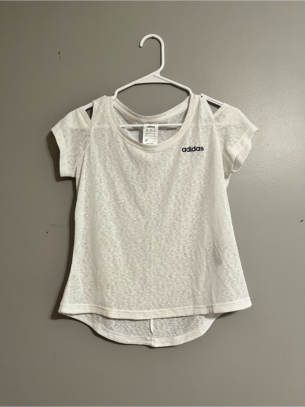 adidas White Crewneck Performance Tee